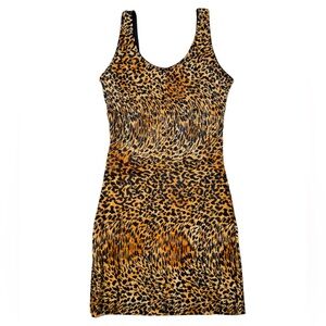 Vintage Leopard Print Sleeveless Dress